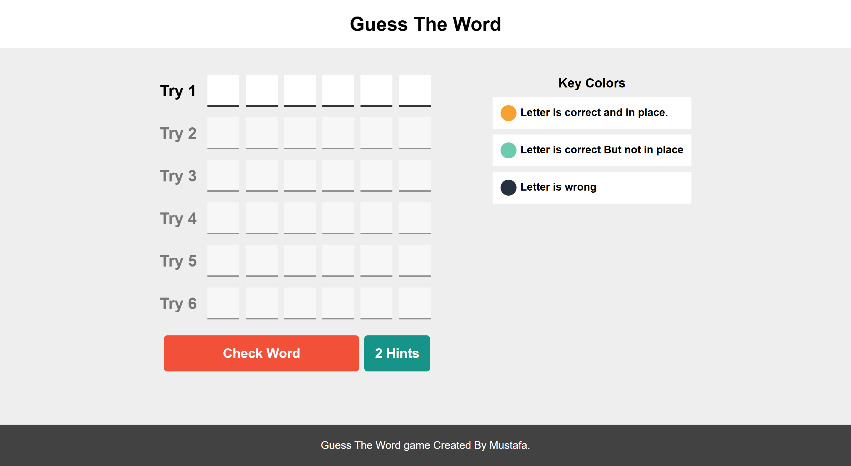 Guess the word Game.